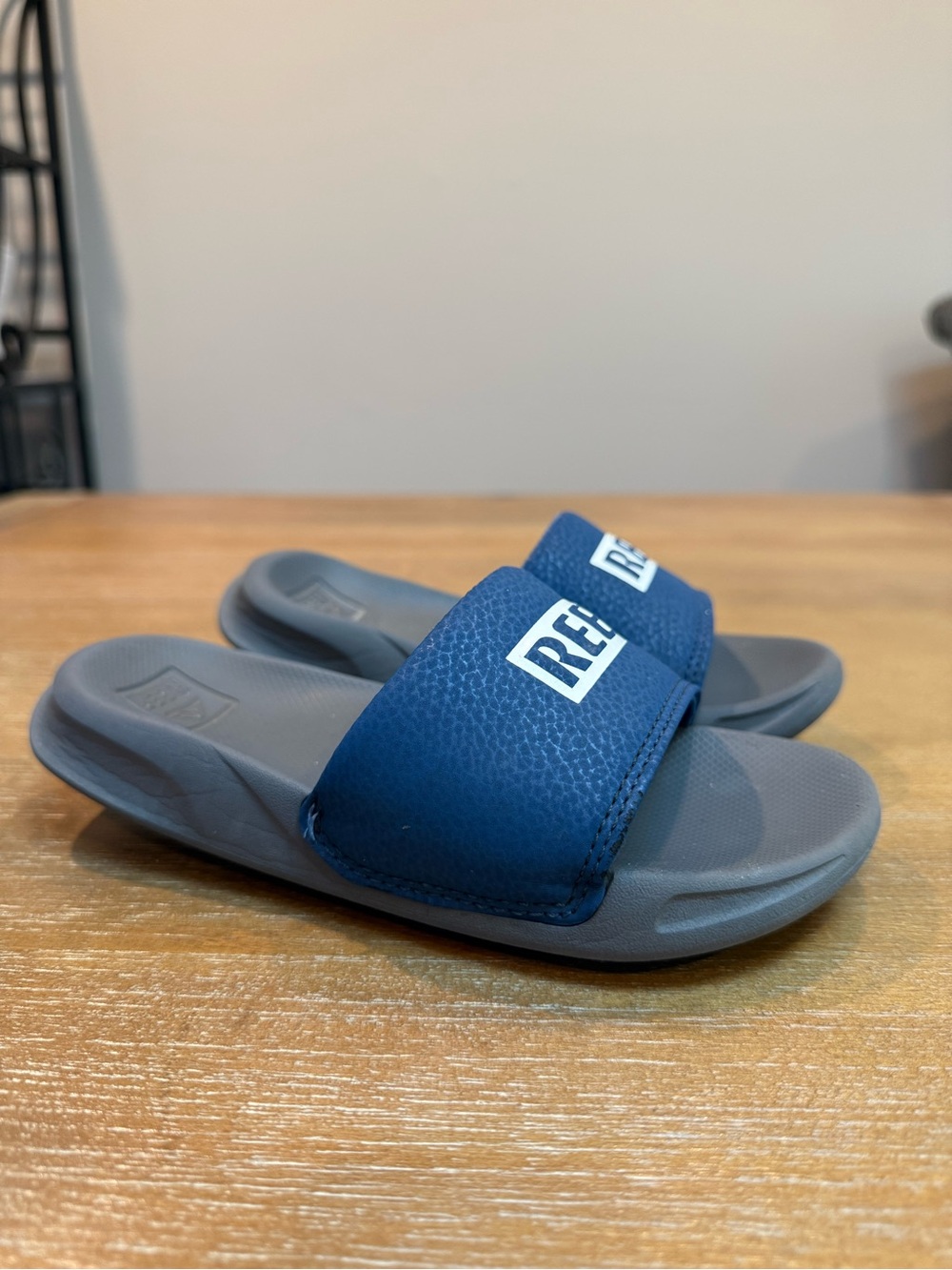 Reef Kids One Slide Sandals Gray Blue Size 2/3